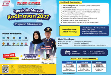 Bimbel Kedinasan IPDN • PKN STAN • STIS • STMKG • STIN • Poltek SSN • AKMIL • AKPOL 2027 - 1 tahun ajaran by Indonesia College
