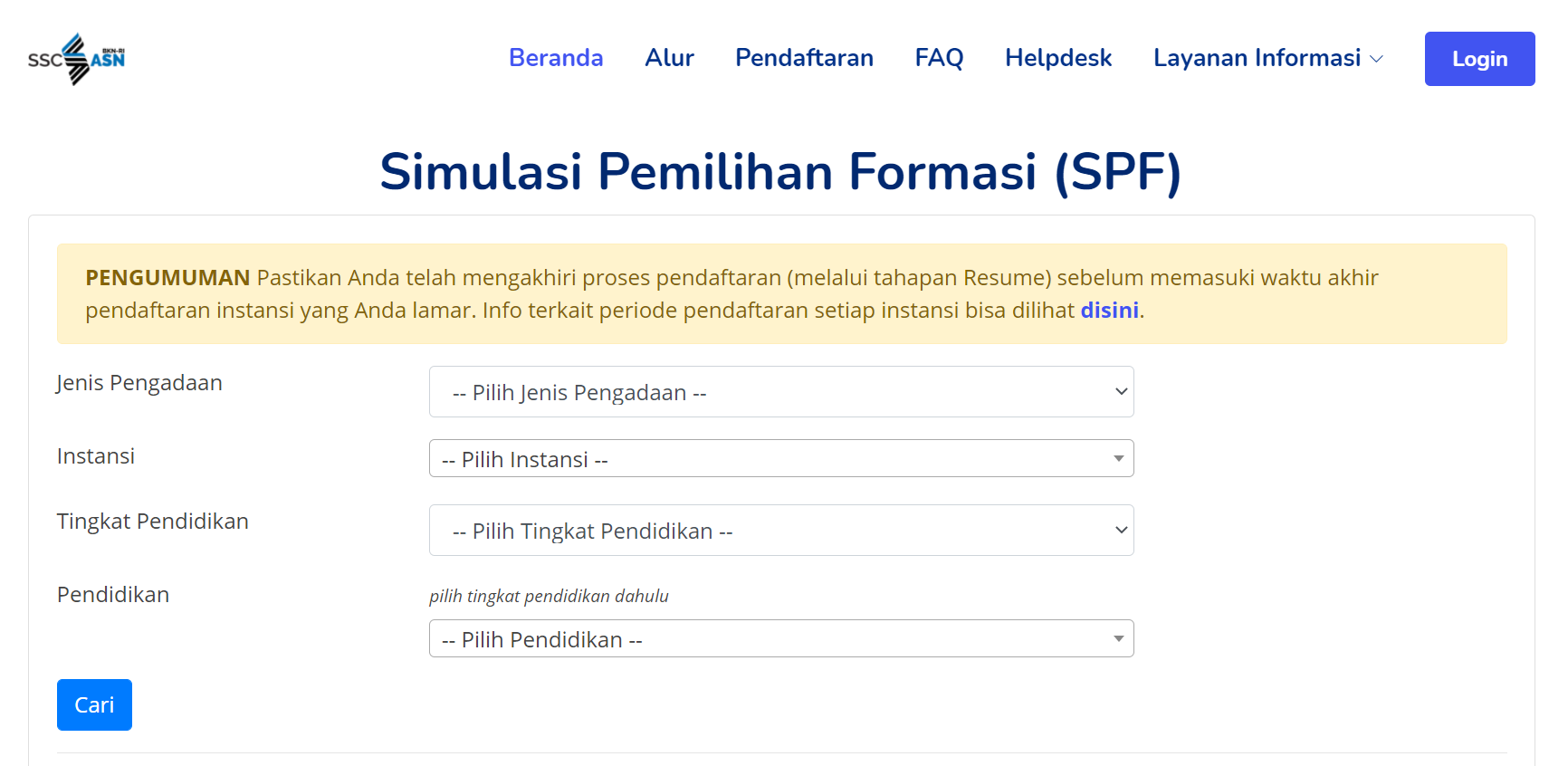 Formasi CPNS sesuai jurusan kuliah