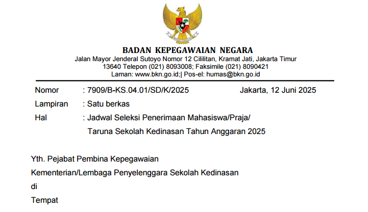 pendaftaran sekolah kedinasan 2025